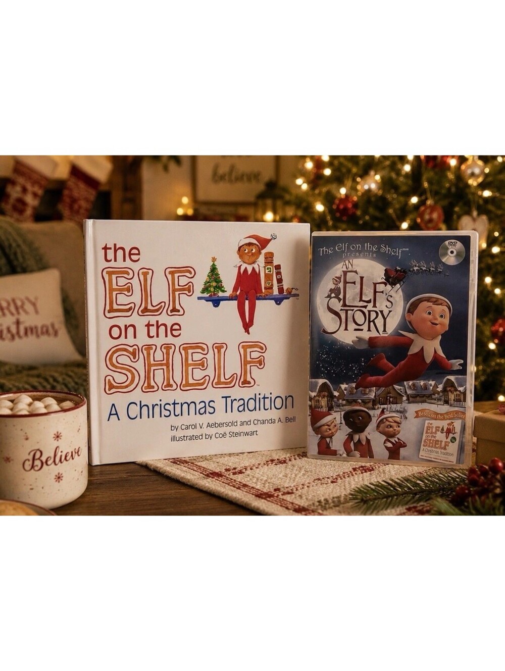 Elf on the Shelf A Christmas Tradition Book + An Elf’s Story DVD Christmas Set